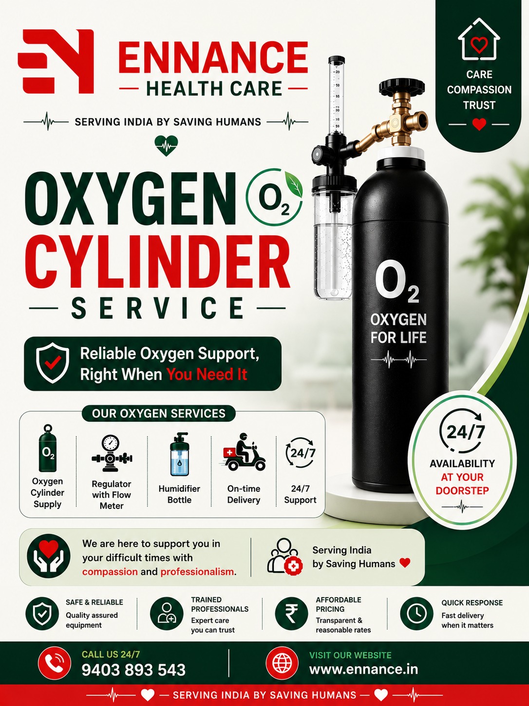 24/7 MEDICAL OXYGEN SUPPLY & HOME DELIVERY | ENNANCE HEALTHCARE