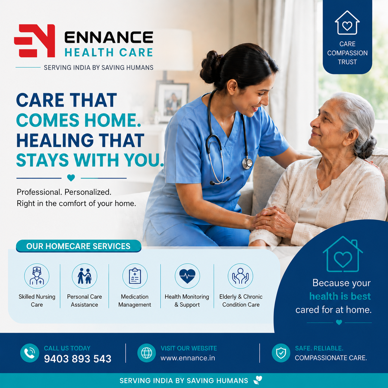 Best & Leading Patient Homecare Service in Pallipad | Home Nursing Near Thattarambalam 690103 – Ennance Healthcare