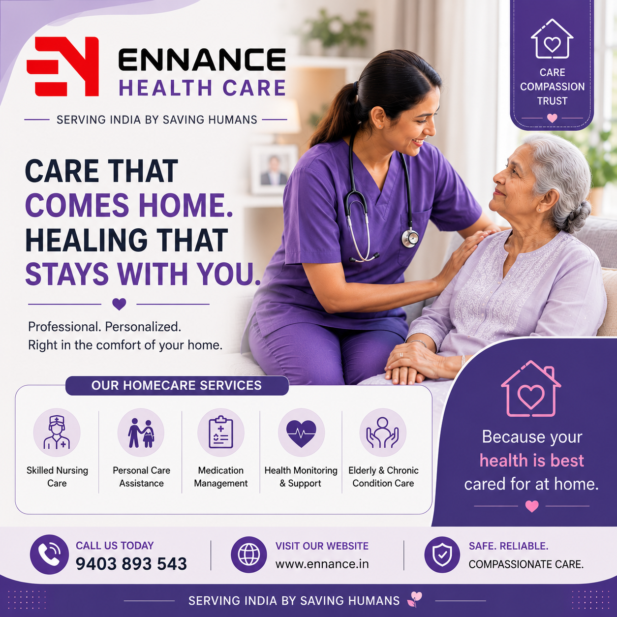Best & Top Leading Patient Homecare Service in Haripad, Pallippad, Karthikappally & Nearby Areas – 24/7 Home Nursing & Elder Care Service | Ennance Healthcare 14052026