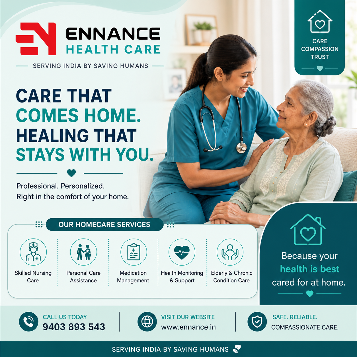 Best & Top Leading Homecare Service in Randamkutti Kayamkulam | 24/7 Patient Care & Home Nursing by Ennance Healthcare