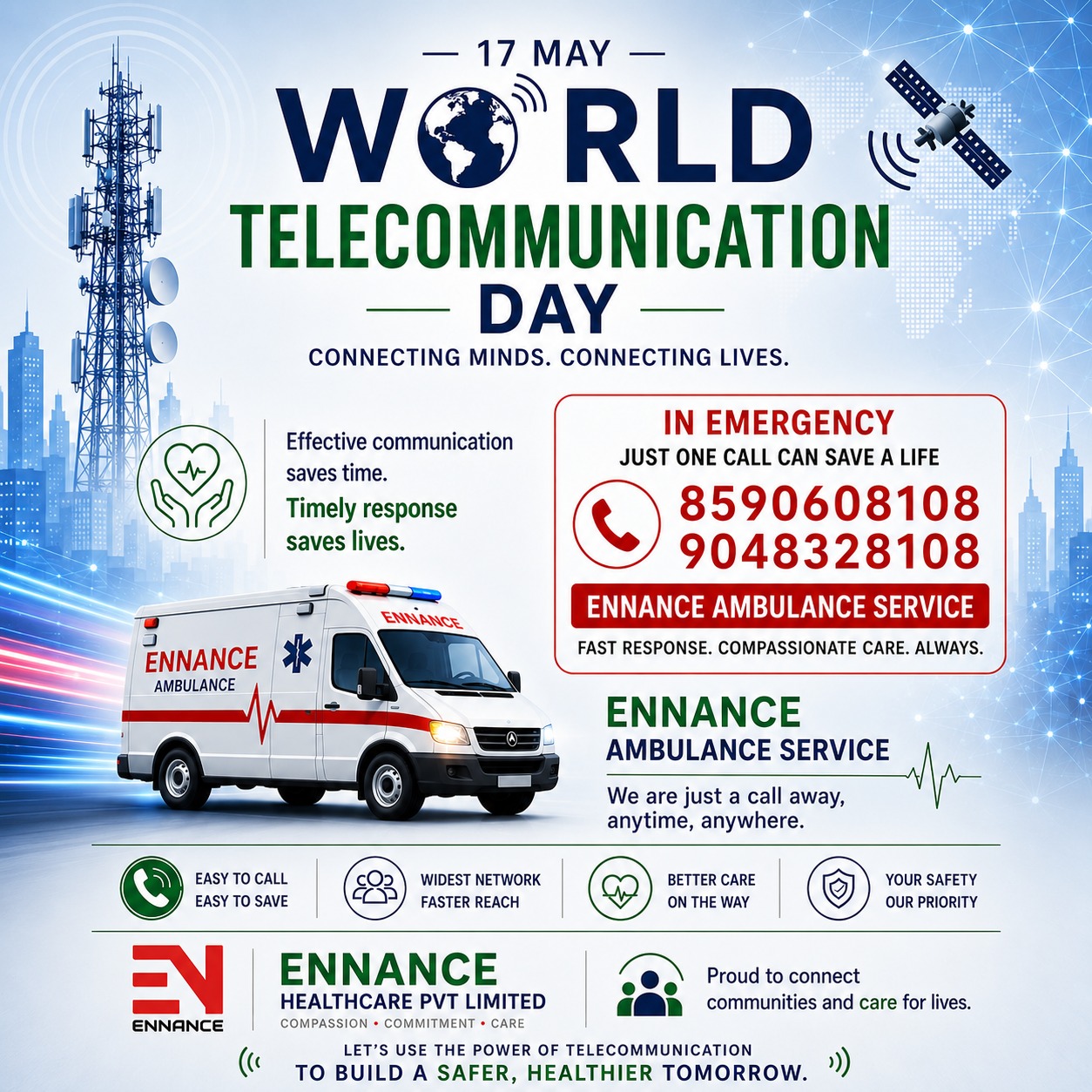 World Telecommunication Day 2026 – Importance of Emergency Communication in Healthcare & Ambulance Services | Ennance Healthcare