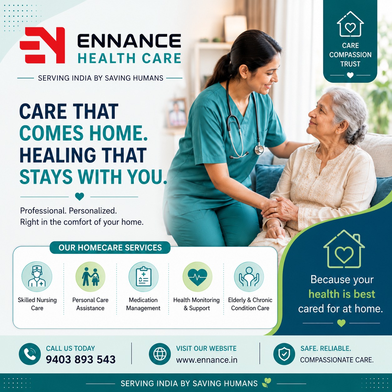 Best & Top Leading Patient Homecare Service in Kayamkulam & Nearby Areas | 24/7 Home Nursing Care – Ennance Healthcare