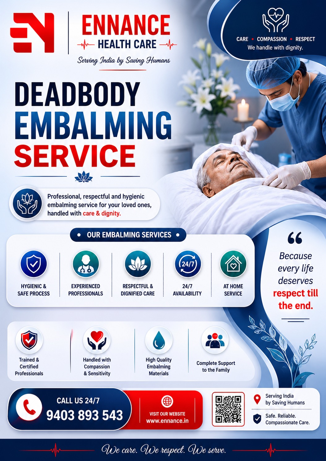 Best & Top Leading Dead Body Embalming Service in Krishnapuram, Kayamkulam & Nearby Areas | International Embalming Service – Ennance Healthcare