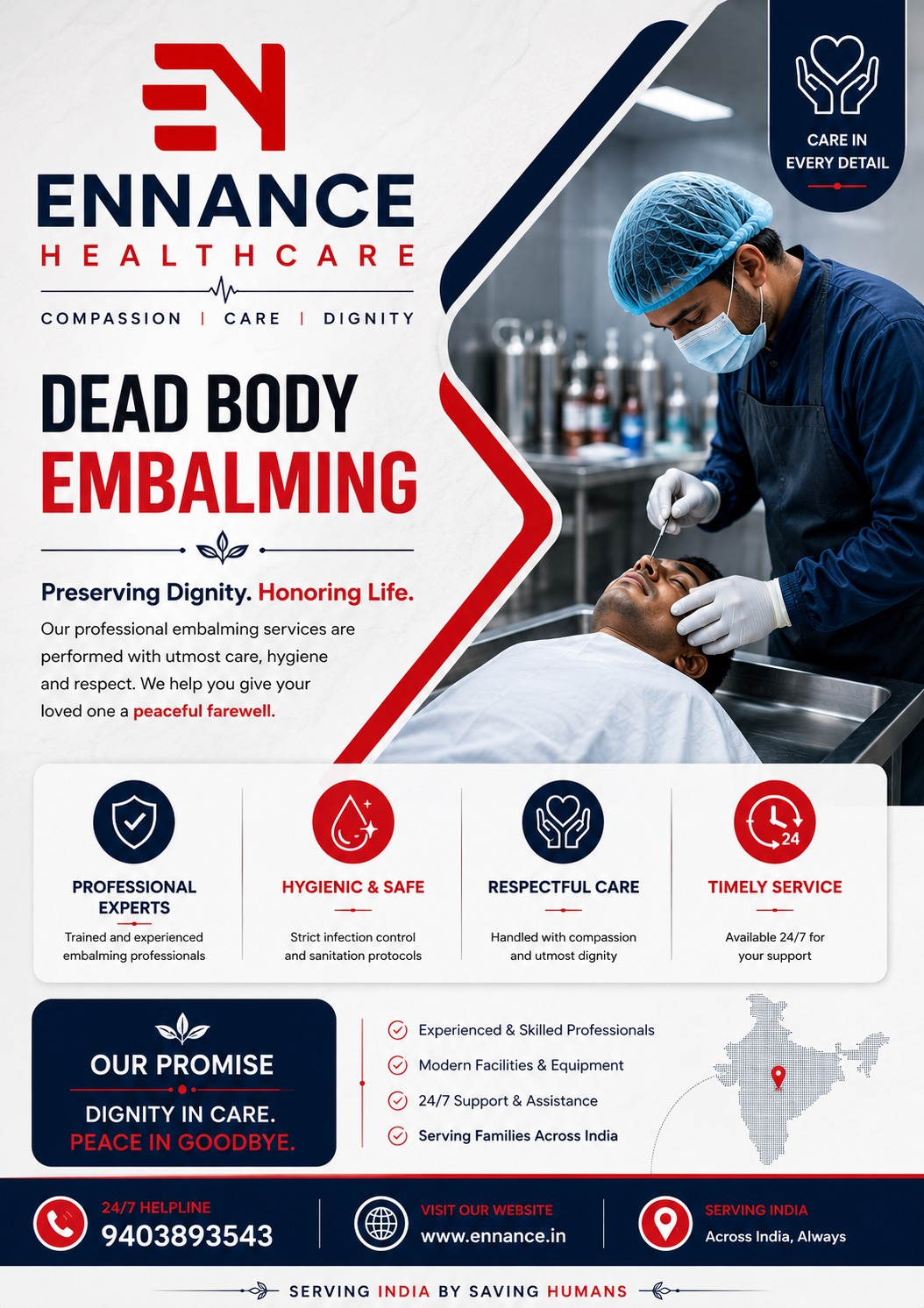 Best Dead Body Embalming Service in Kurathikad, Mavelikara | Top Embalming Experts Near You | Ennance Healthcare Private Limited