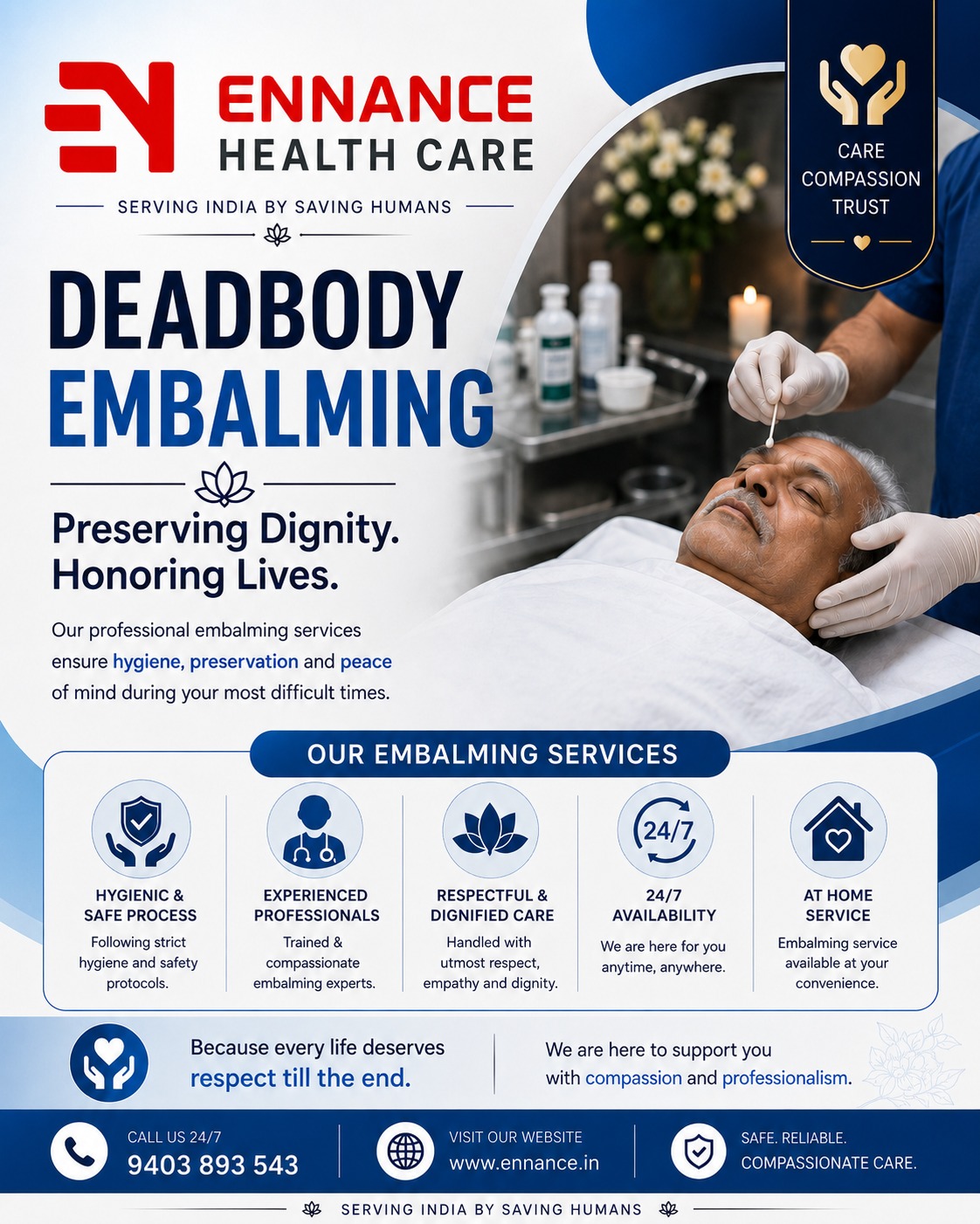 Best Dead Body Embalming Service in Randamkutti, Kayamkulam | Top Embalming Experts Near You | Ennance Healthcare Private Limited