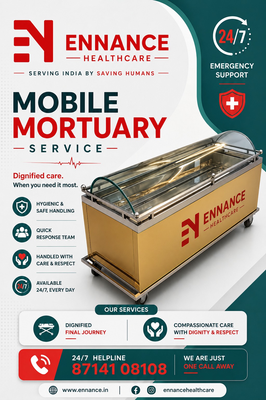 Best & Top Leading Mobile Mortuary Service in Haripad  247 Mobile Freezer Box Vehicle  Ennance Healthcare Private Limited  Call 8714108108