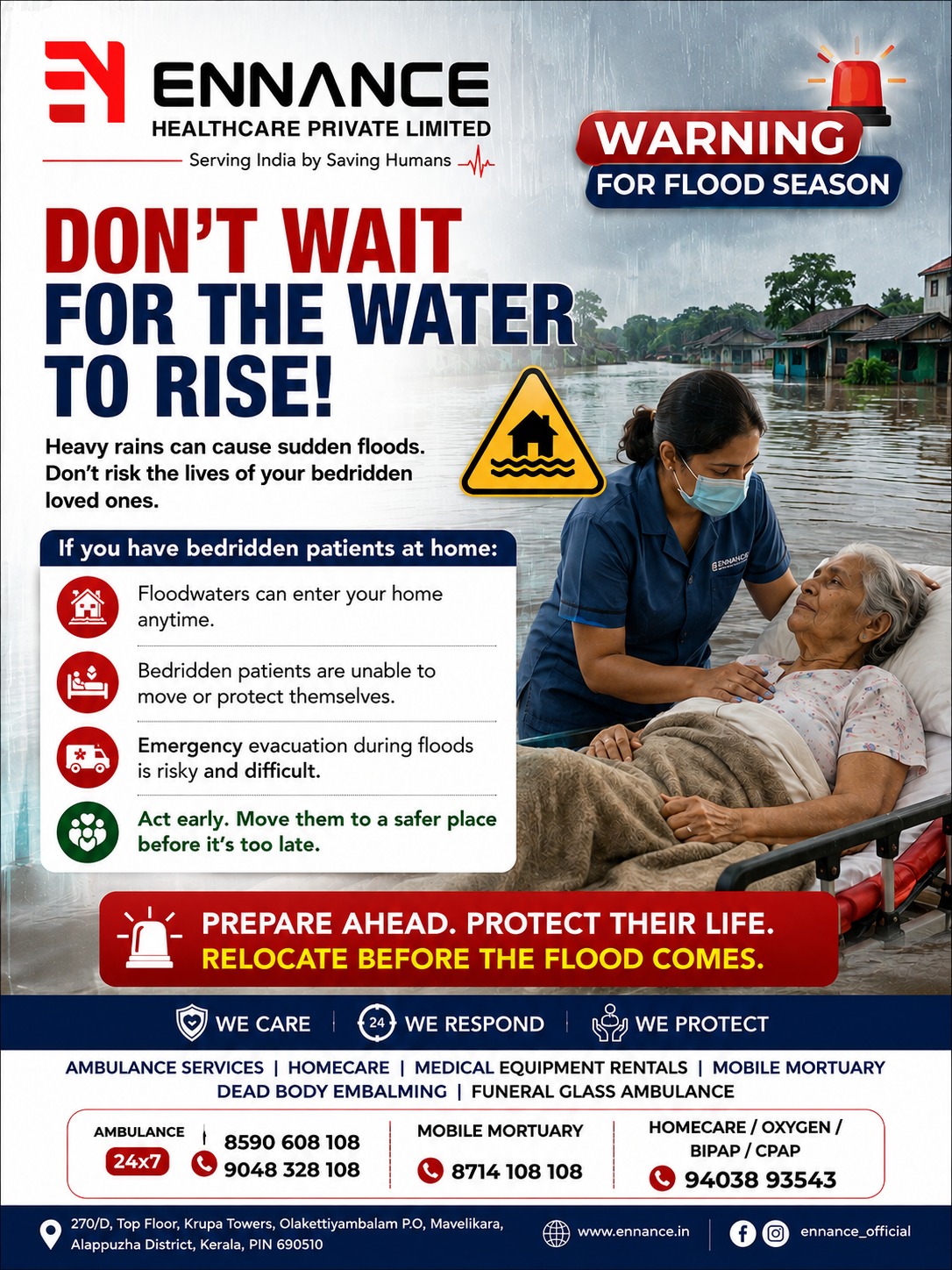 Flood Safety for Bedridden Patients | Emergency Monsoon Preparedness Guide by Ennance Healthcare Private Limited