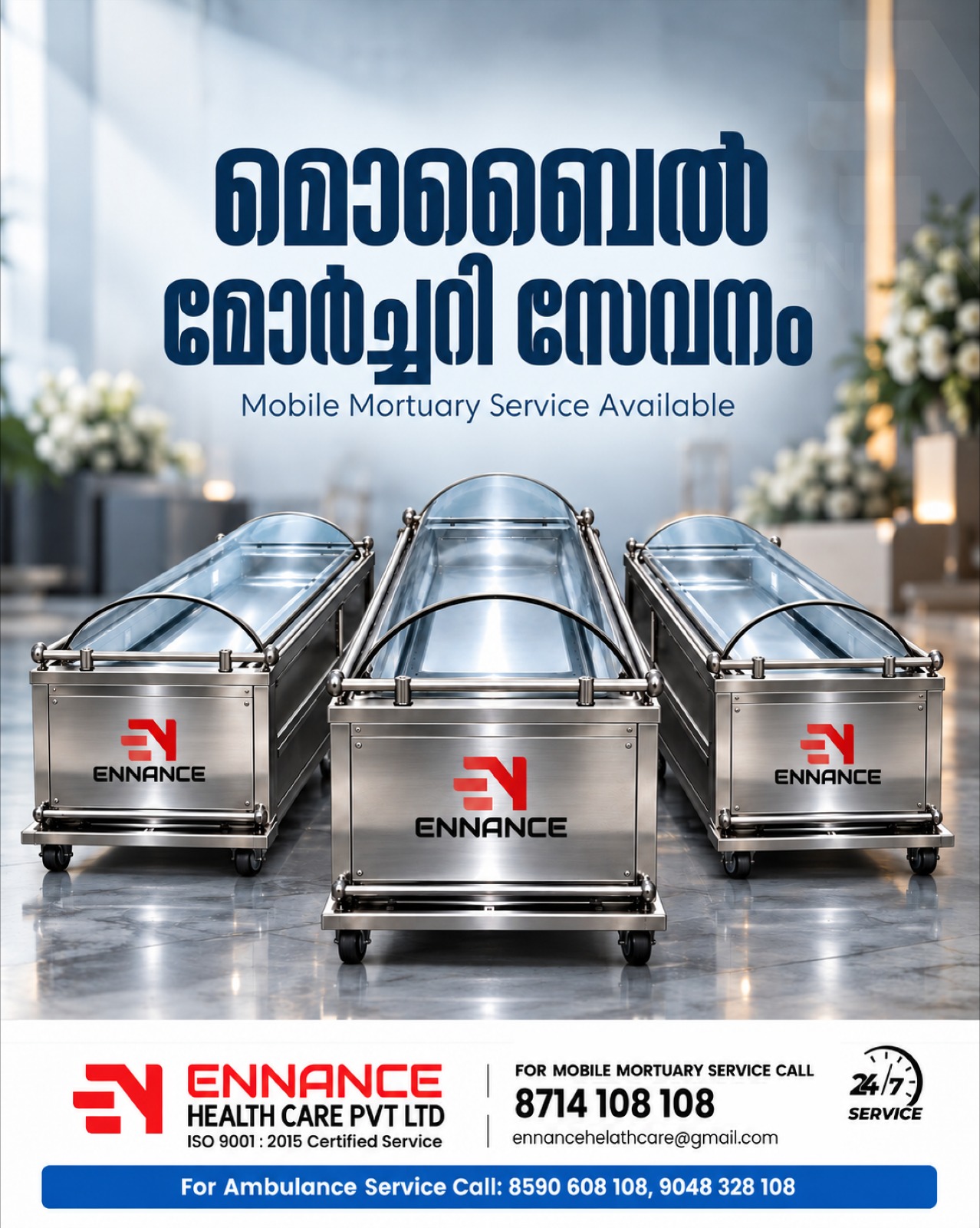 Mobile Mortuary Service in Kattanam | 24/7 Dead Body Freezer Box Rental | Ennance Healthcare