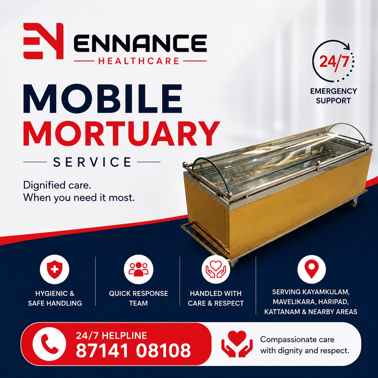 Mobile Mortuary Service in Kattanam – 24/7 Dead Body Freezer Box & Preservation Service