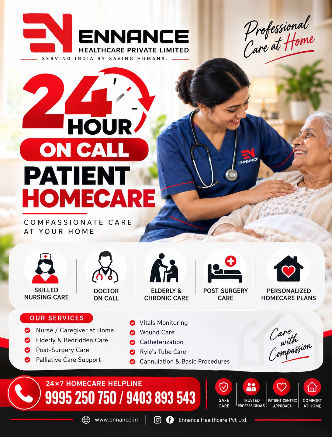 24/7 Homecare & Home Nursing Service in Mavelikara, Kayamkulam, Oachira & Nearby Areas | Ennance Healthcare
